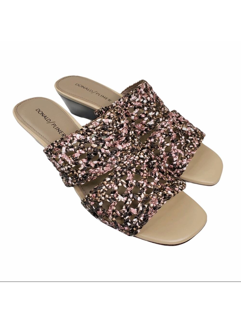 Donald Pliner Albi Woven Slide Leather Sandal Womens 8 Medium NEW